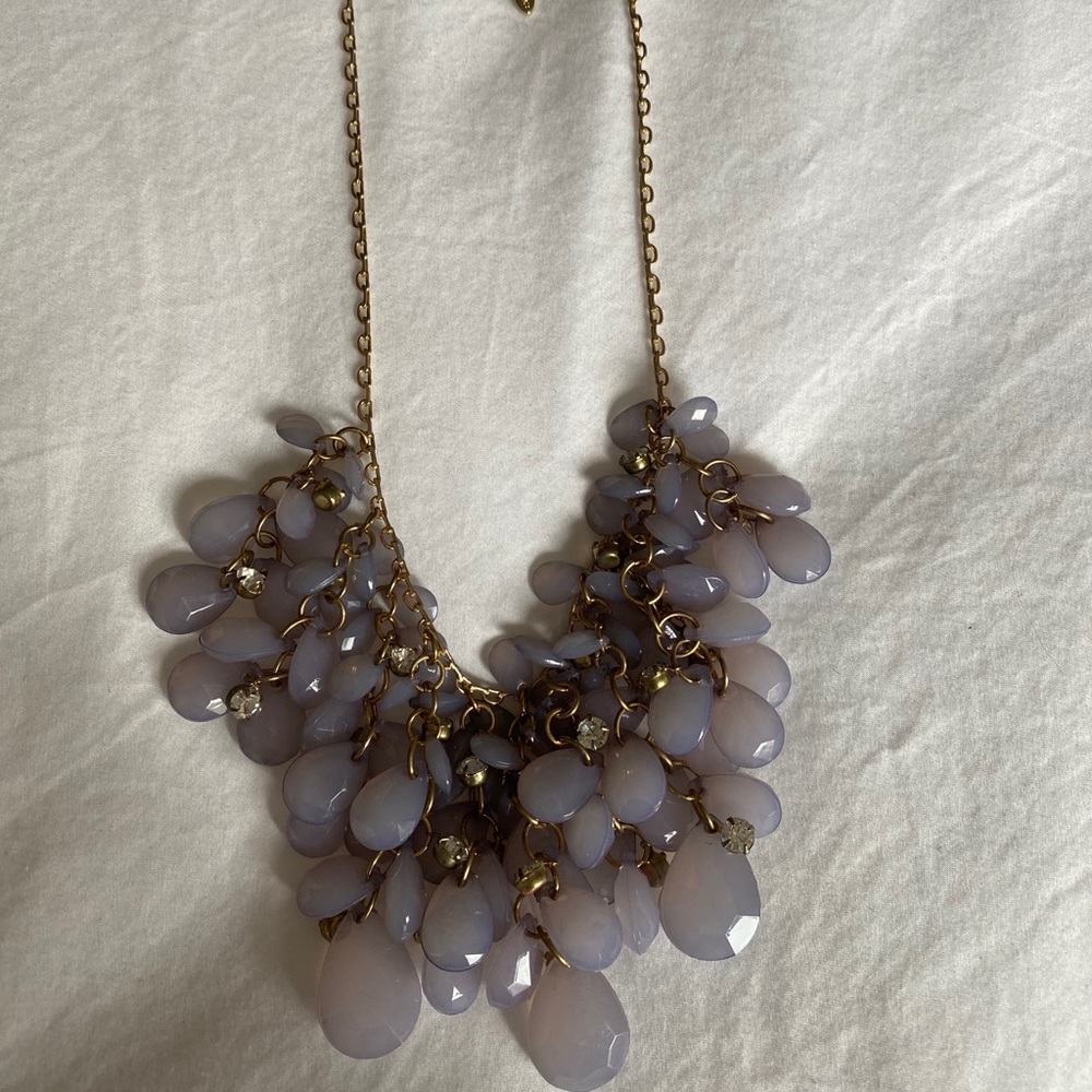 Gray Statement Necklace - Natasha